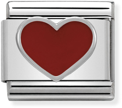 Nomination Classic Heart Sterling Silver & Steel Enamel Charm 330202/17