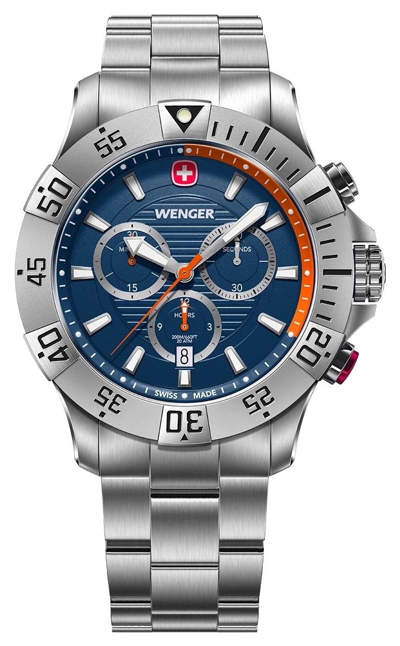Wenger 01.0643.125 Seaforce Quartz Chronograph (43mm) Blue Watch