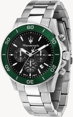 Maserati Men's Competizione (43m) Black Chronograph Dial / Stainless Steel Bracelet R8873600008