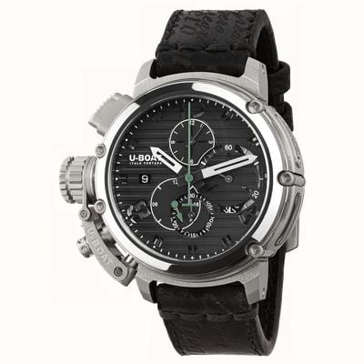 U-Boat Chimera Chronograph SS Noir Limited Edition (46mm) Black Dial / Aged Black Leather Strap 9592