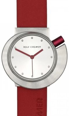 Rolf Cremer Spirale S ii Red Leather Strap silver Dial 508506
