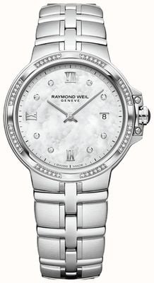 Raymond Weil Parsifal Quartz Classic Diamond (30mm) Mother-of-Pearl Dial / Stainless Steel Bracelet 5180-STS-00995