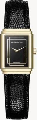 Herbelin Art Deco | Black Dial | Black Leather Strap 17577P04N
