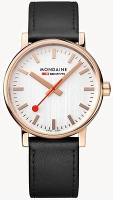 Mondaine Evo2 Quartz (40mm) White Dial / Black Leather Strap MSE.40112.LB