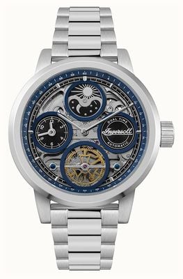 Ingersoll THE ARC Automatic (44mm) Blue Skeleton Dial / Stainless Steel Bracelet I16003