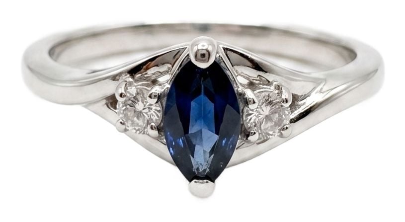 James Moore & Co JM9269 9k White gold Diamond Sapphire Ring Jewellery