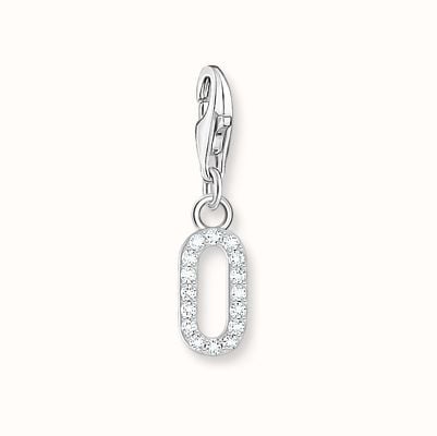 Thomas Sabo Silver Charm Pendant Number 0 With Zirconia 2124-051-21