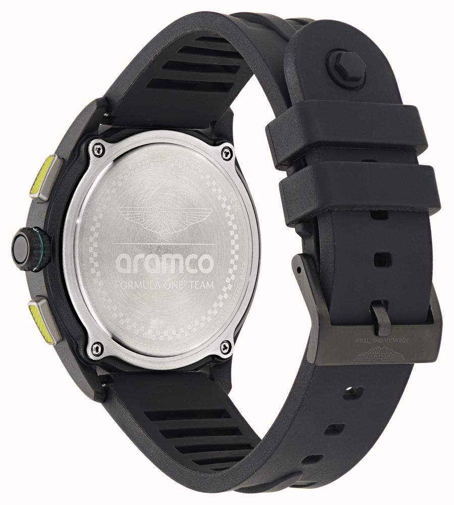 Aston Martin Aramco Formula One™ Team BLC Quartz Chronograph (44mm) Black Dial / Black Silicone Strap MTFB1F603 - alternate view 3