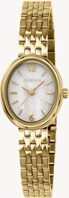 Radley Oval Three-Hand Quartz (21.5mm) Mother-of-Pearl Dial / Gold PVD Stainless Steel Bracelet RY4690