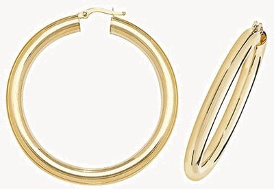 Treasure House 9k Yellow Gold Hoop Earrings 40 mm ER1005-40