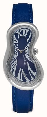 Exaequo Melting Watch Classic SS 316L (28mm) Blue Dial / Blue Flat Leather Strap EX 0001.0004