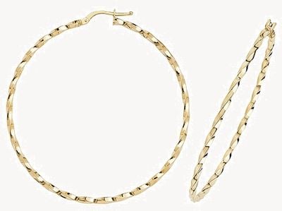 Treasure House 9k Yellow Gold Hoop Earrings 50 mm ER1008-50