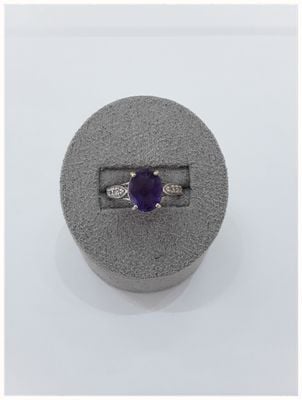 9k W/gold Amethyst Diamond Ring JM7198