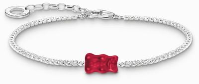 Thomas Sabo x HARIBO Red Goldbear White Zirconia Sterling Silver Tennis Bracelet 19cm A2187-052-10-L19V