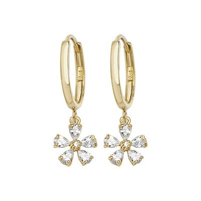 Treasure House ER1114 9k Yellow Gold Cubic Zirconia Drop Jewellery