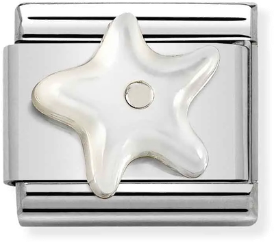 Nomination Classic Starfish White Mother of Pearl Sterling Silver & Steel Charm 330509/12