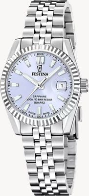 Festina Swiss Made Classic Quartz (29mm) Purple Sunray Dial / Stainless Steel Bracelet F20087/3
