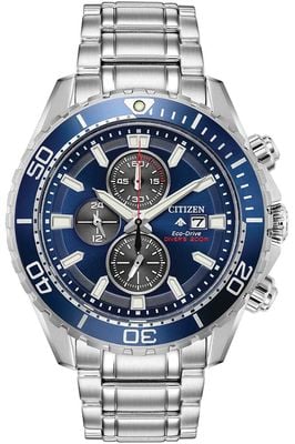 Citizen Eco-Drive Promaster Diver Chronograph (45mm) Blue Dial / Stainless Steel Bracelet CA0710-82L