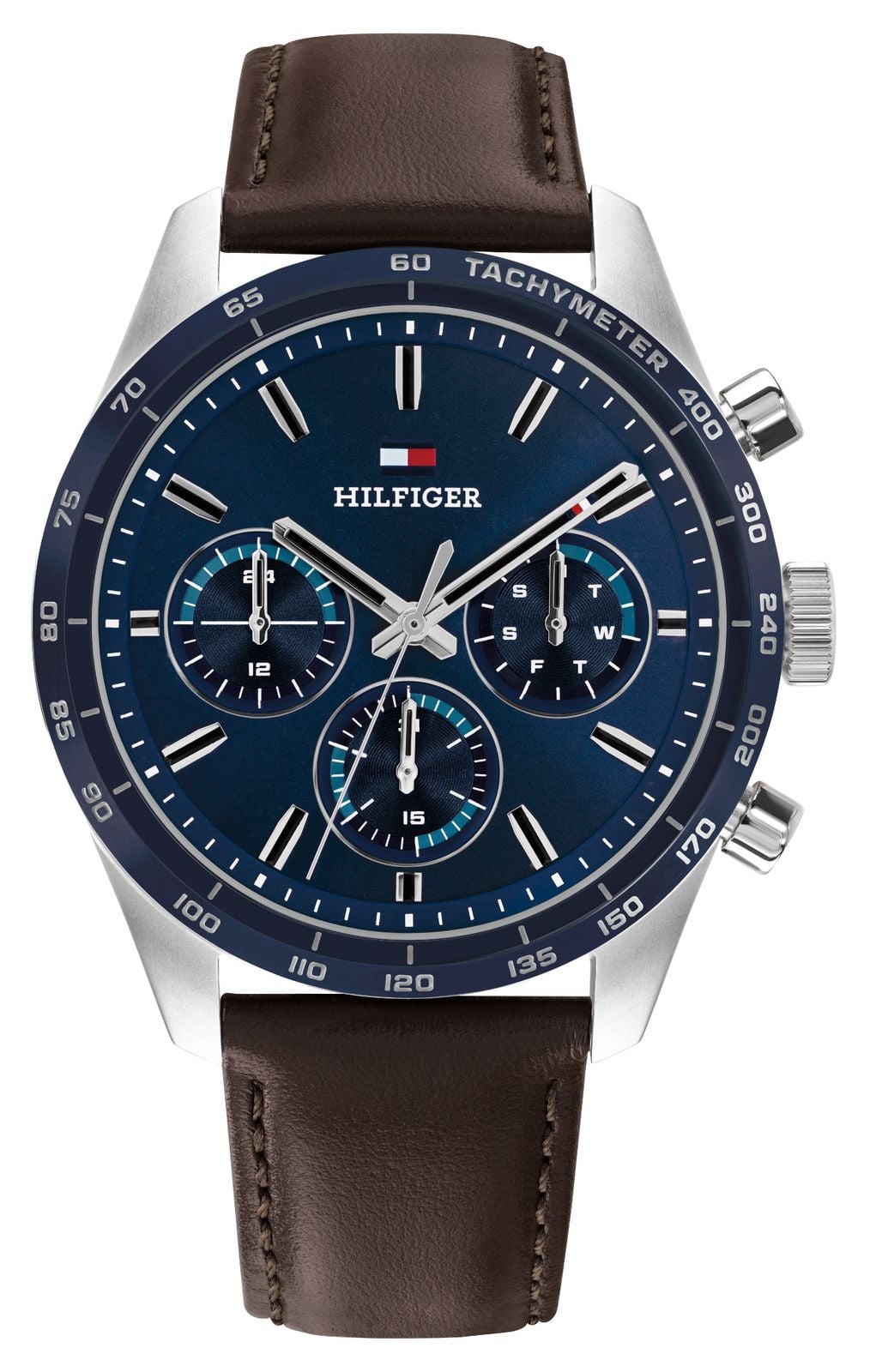 Tommy Hilfiger 1792276 Hampton Blue Dial Brown leather Watch