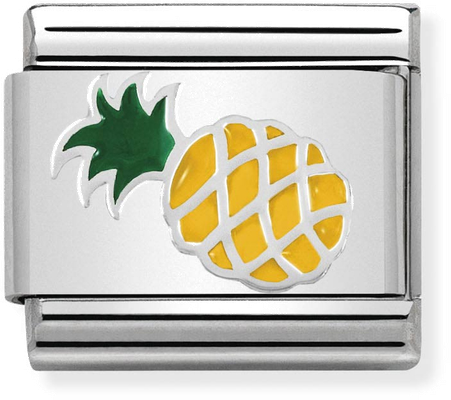 Nomination Classic SYMBOLS In Stainless Steel Enamel And Silver Sterling Silver Pinapple Charm 330202/45