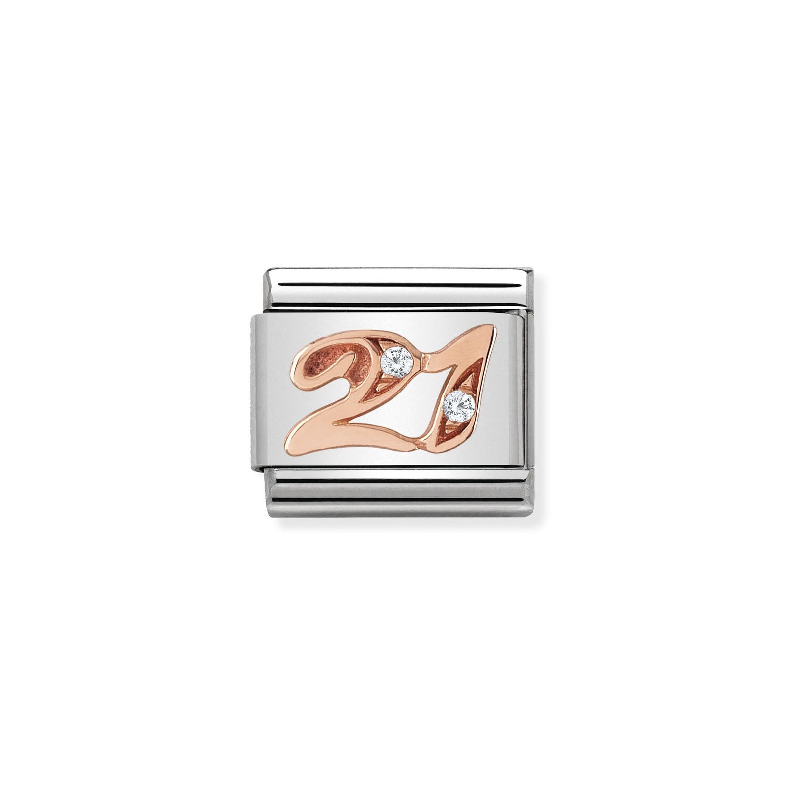 Nomination 430315/21 Classic 21 9ct Rose Gold & Steel Charm Jewellery