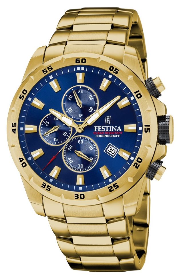 Festina F20541/2 Men's Chronograph | Blue Dial | Gold PVD Watch