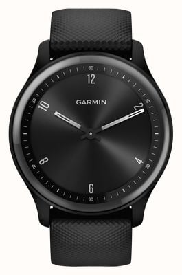 Garmin Vívomove Sport - Hybrid Fitness Smartwatch (40mm) Black with Black Silicone Band 010-02566-00