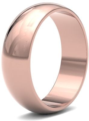 James Moore Wedding Ring  | 9ct Rose Gold | 6mm | Light | Size D-Shape | AG_6GLD-9R AG_6GLD-9R
