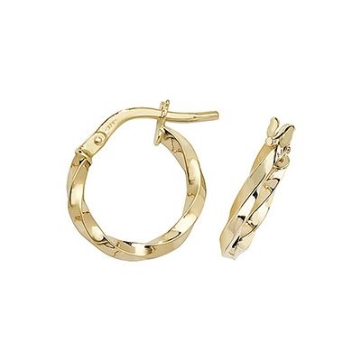Treasure House ER1008-10 9k Yellow Gold Hoop Earrings 10 mm Jewellery