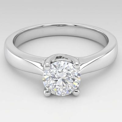18k White Gold Round Brilliant Solitaire 1.02ct Diamond Ring JM2409