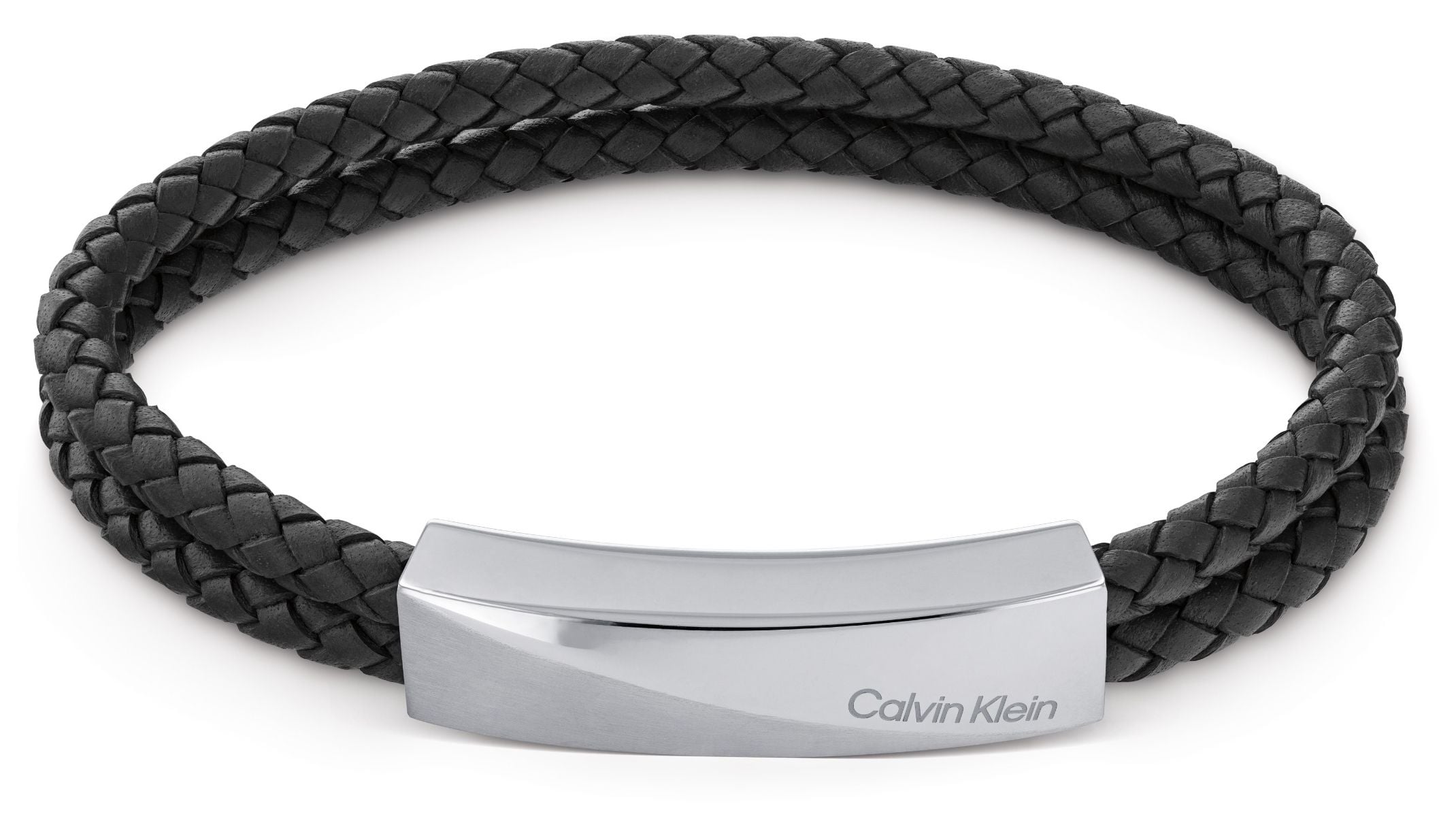 Calvin Klein 35000097 Mens Black Leather and Stainless Steel Jewellery