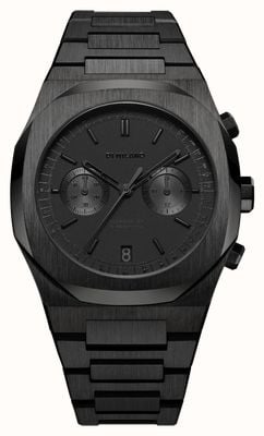 D1 Milano Cronografo Shadow (41.5mm) Matte Black Dial / Black PVD Stainless Steel Bracelet CHBJSH