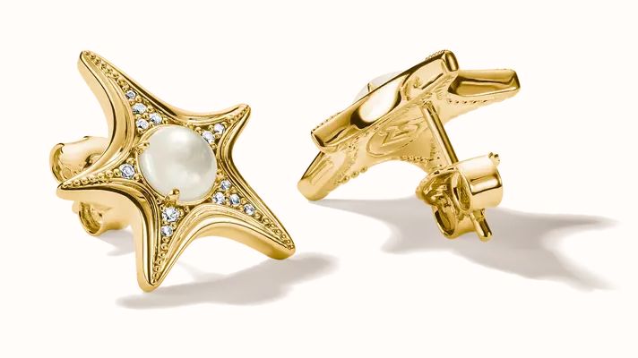Thomas Sabo Thomas Sabo Fluid Elegance Mother of Pearl Starfish Stud Earrings H2351-M01-14 - alternate view 2