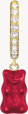 Thomas Sabo x HARIBO Red Goldbear White Zirconia Gold-Plated Sterling Silver Hoop Earring - Single Earring ONLY CR726-414-10