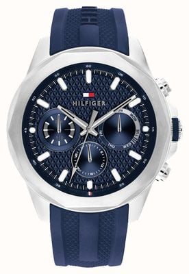 Tommy Hilfiger Lars Multifunction (46mm) Textured Blue Dial / Blue Silicone Strap 1710649