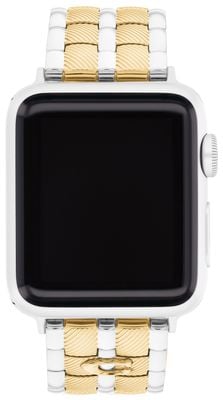 Coach Apple Watch Straps Two-Tone Stainless Steel Interchangeable Replacement Smart Watch Band 14700345