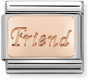 Nomination Classic Friend 9ct Rose Gold & Steel Charm 430108/14