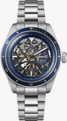 Ingersoll THE BUCK Automatic (43mm) Blue Skeleton Dial / Stainless Steel Bracelet I18002