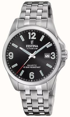 Festina Calendario Titanium (41mm) Black Dial / Titanium Bracelet F20696/3