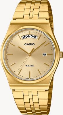 Casio Retro MTP Series Day/Date (35mm) Gold Sunray Dial / Gold PVD Stainless Steel Bracelet MTP-B146G-9AVEF