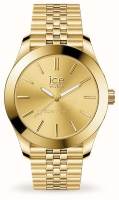 Ice-Watch Steel Solar (34.5mm) Gold Dial / Gold PVD Stainless Steel Bracelet 023791