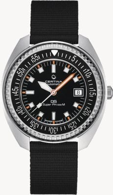 Certina DS PH1000M Powermatic 80 (43.5mm) Black Dial / Black Fabric Watch C0249071805100