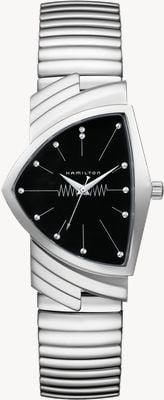 Hamilton Ventura Flex Quartz (32mm) Black Dial / Stainless Steel Bracelet H24411232