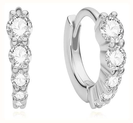 Ania Haie Silver Gracuated Sparkle Huggie Hoop Earrings E075-03H