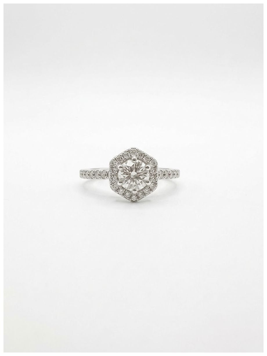 GEMEX J24806 0.50ct Round Brilliant Natural Diamond Platinum Jewellery