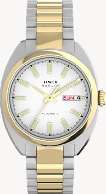 Timex Marlin Draper Day/Date Automatic (37mm) White Dial / Two-Tone Stainless Steel Bracelet TW2Y65100
