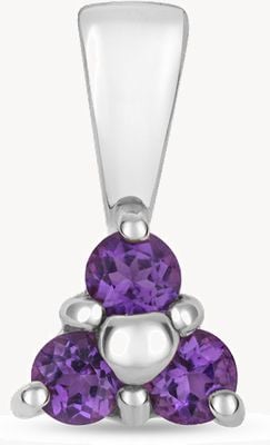 Treasure House White Gold Amethyst 3 Stone Pendant PD230WA