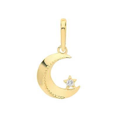 Treasure House PN1129 9k Yellow Gold  Star Moon Cubic Jewellery