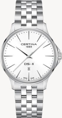 Certina DS-8 Gent (40mm) White Dial / Stainless Steel Bracelet C0454101101100
