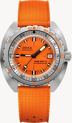 DOXA SUB 300 Ti5 Profesional (42.5mm) Orange Iconic Dial / Orange Dive Flex Rubber Strap Watch 823.50.351.21